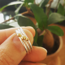 Load image into Gallery viewer, Dot ring in silver and 18ct gold